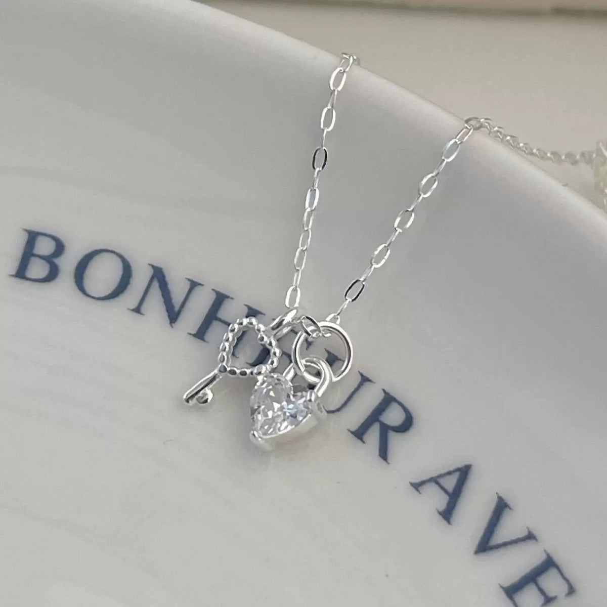 Trendsi 925 Sterling Silver Heart Necklace -