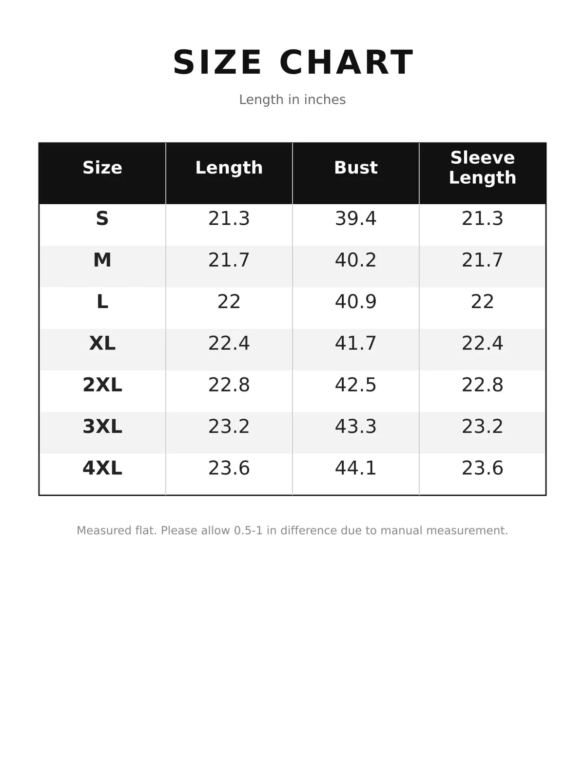 Size chart for women's v neck openwork long sleeve sweater