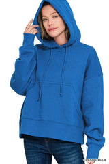 Trendsi Zenana Oversized Fleece Kangaroo Pocket Hoodie -