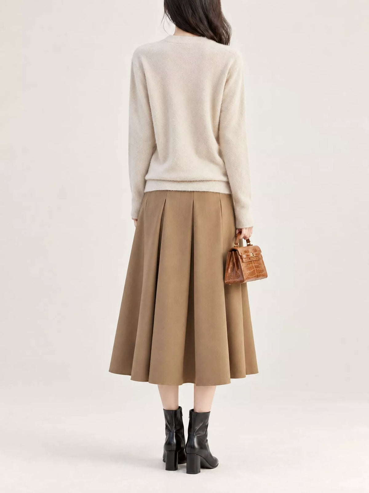 Surplice Long Sleeve Sweater — back view