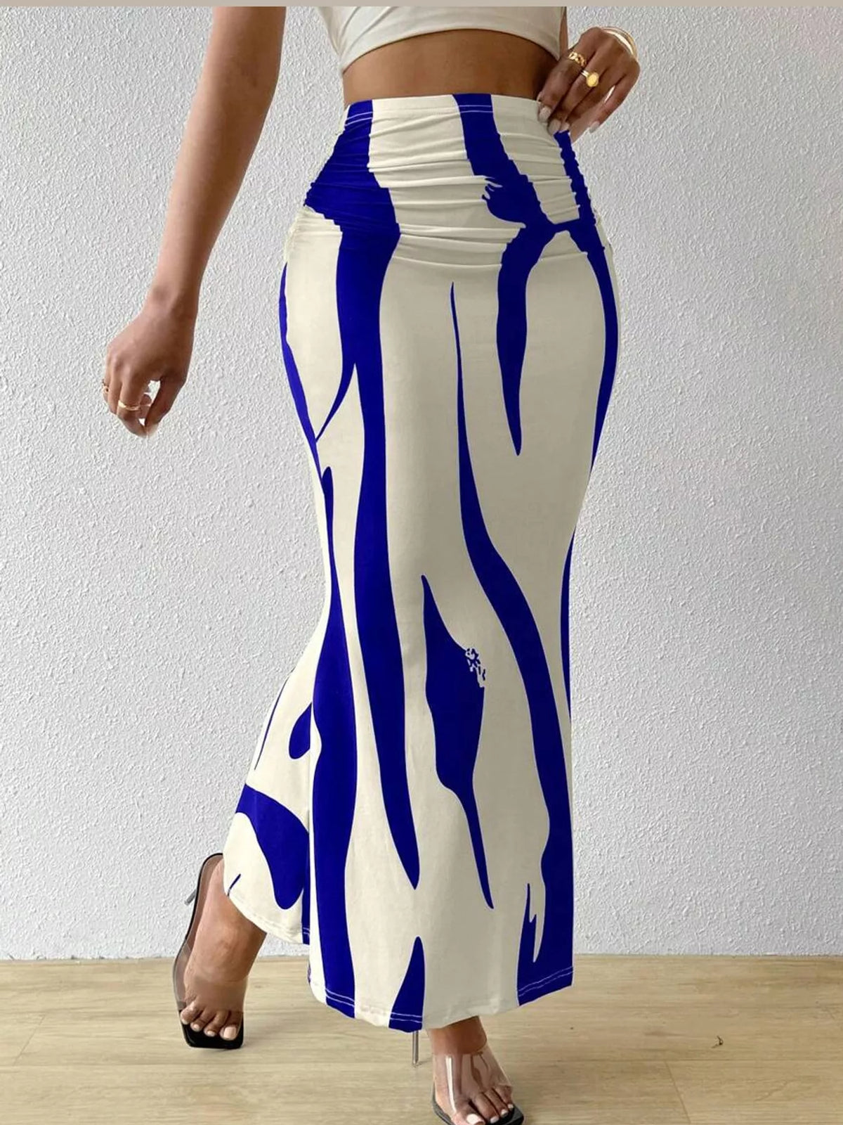 Ruched Maxi Skirt — front view