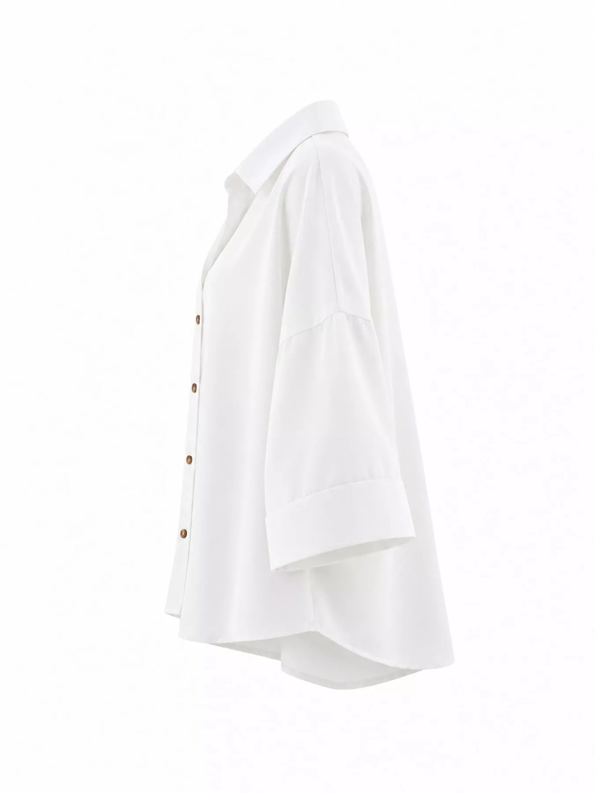 Off-White button-up three-quarter sleeve shirt