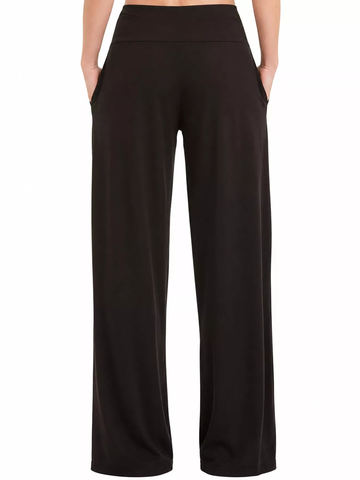 Wide-leg lounge pants, black back