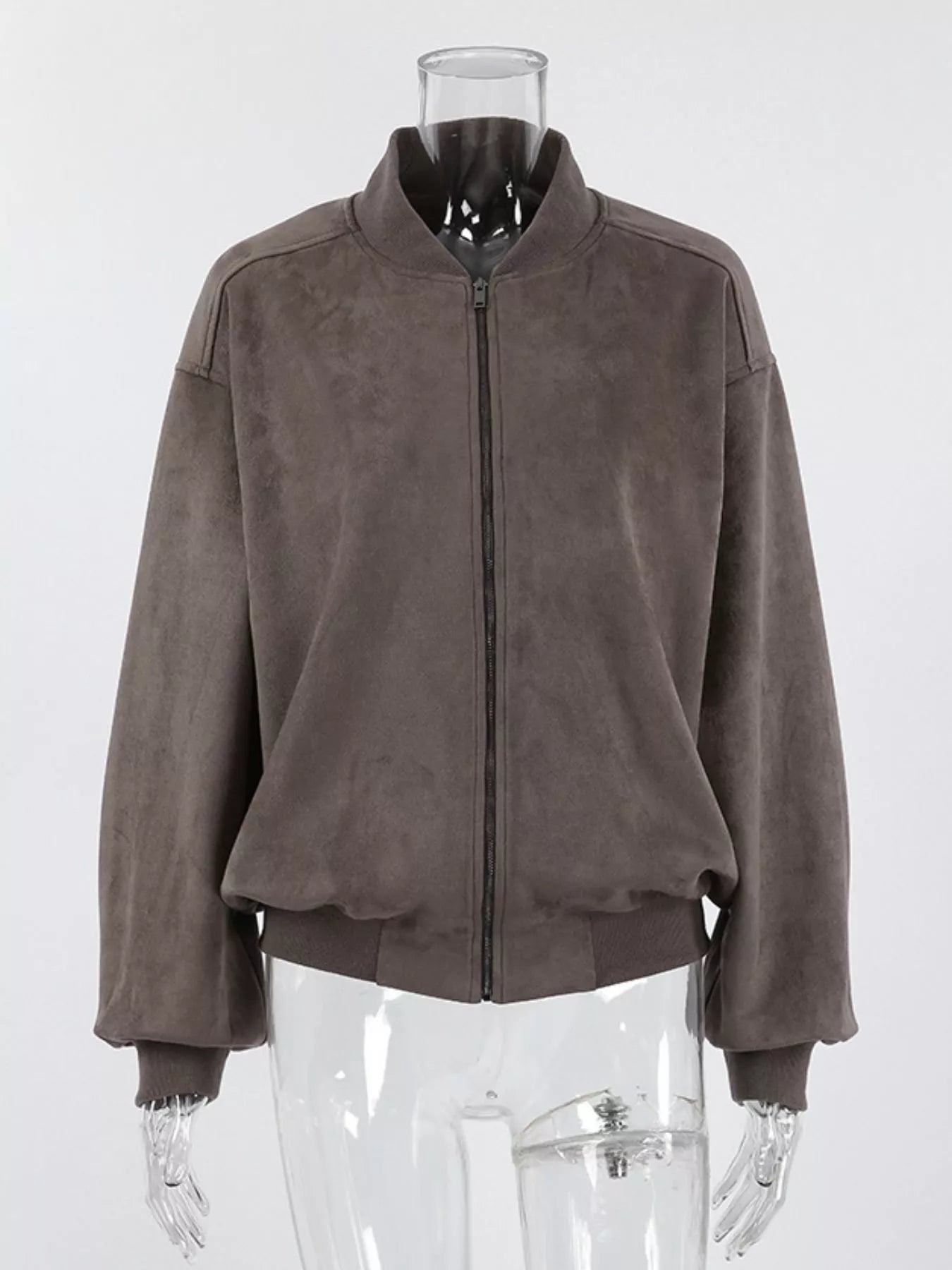 Trendsi Zip Up Dropped Shoulder Jacket -
