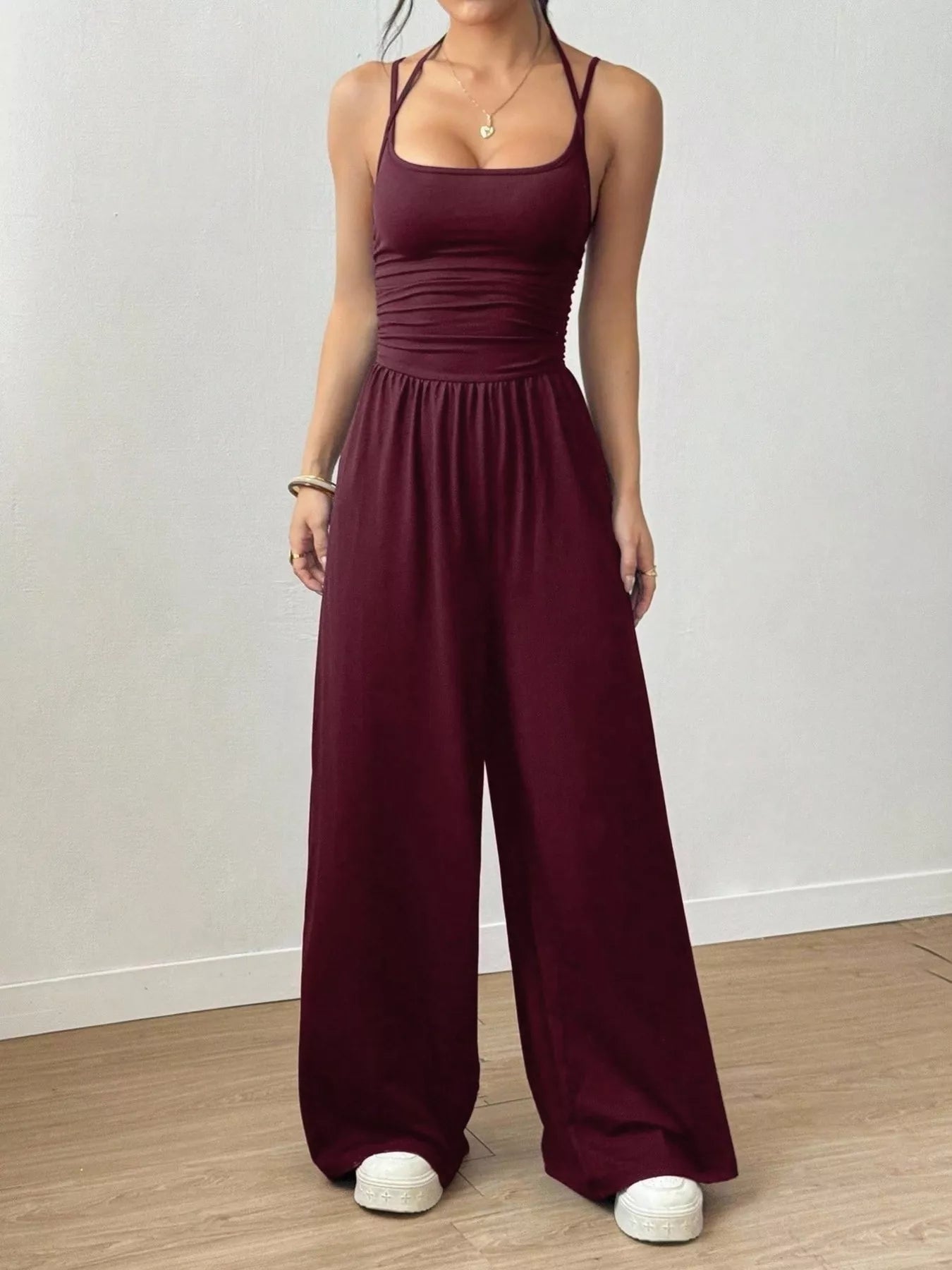 Trendsi Spaghetti Strap Wide-Leg Jumpsuit -