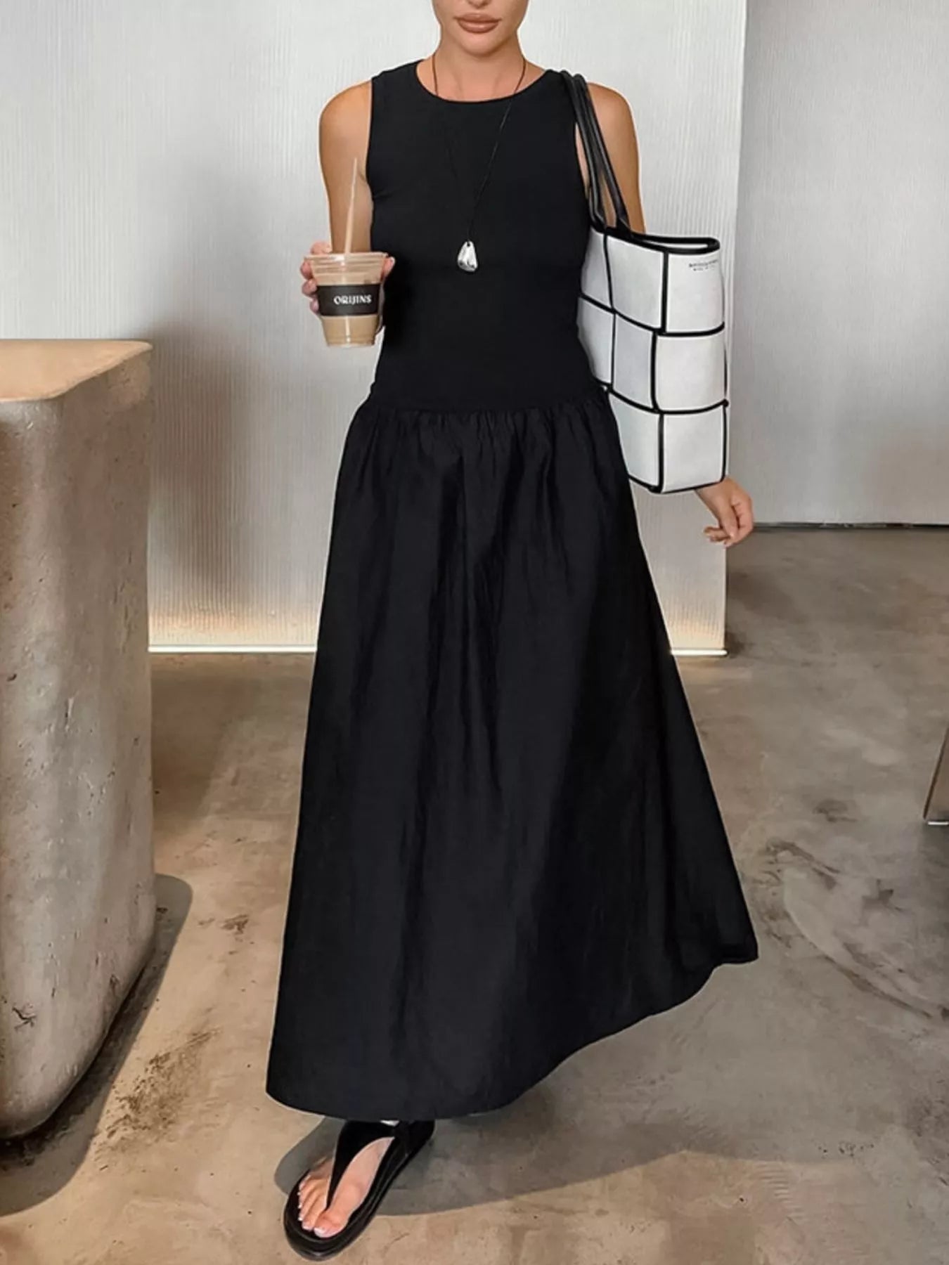 Trendsi Round Neck Sleeveless Maxi Dress -