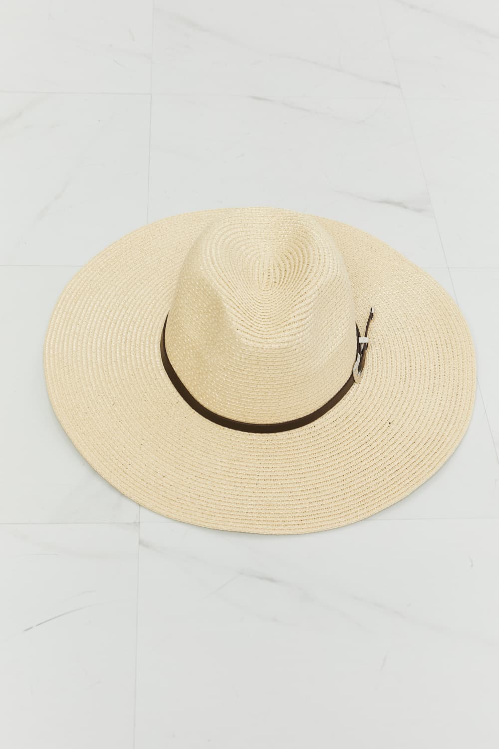 Women's Boho Fedora Hat Polyester Belt Buckle Detail Adjustable Strap — product view 6