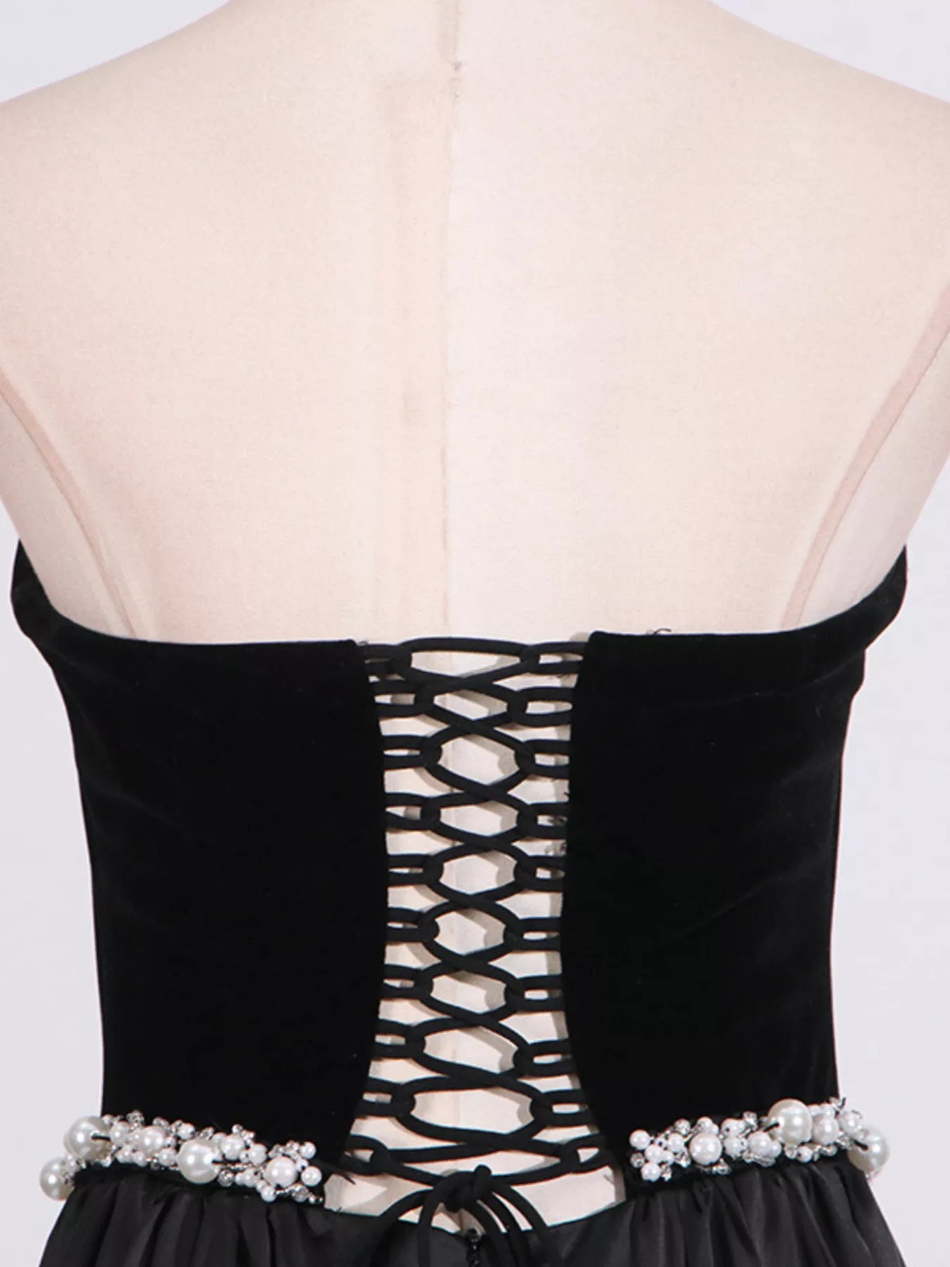Trendsi Lace Up Back Tube Maxi Dress -