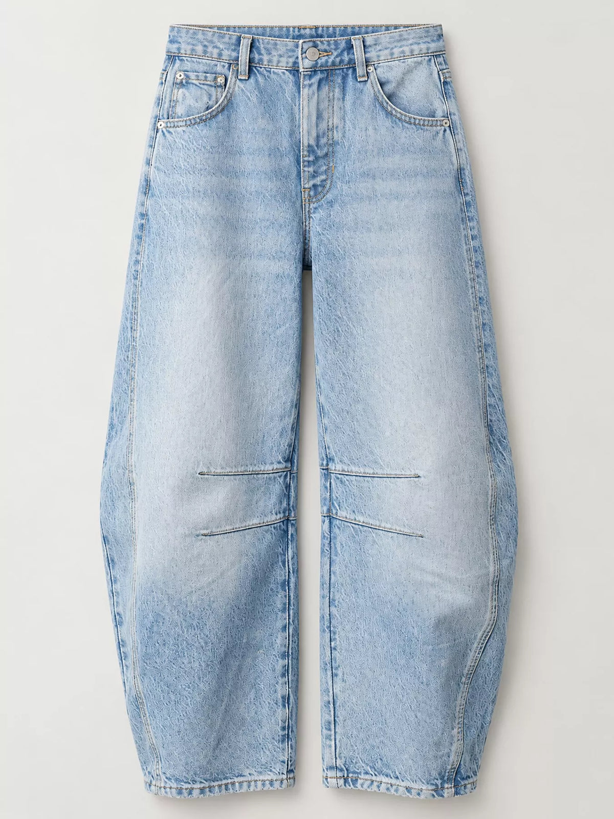 Light blue barrel-leg jeans, product view