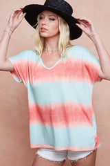 Trendsi BiBi Tiedye Printed Hacci Knit Top -