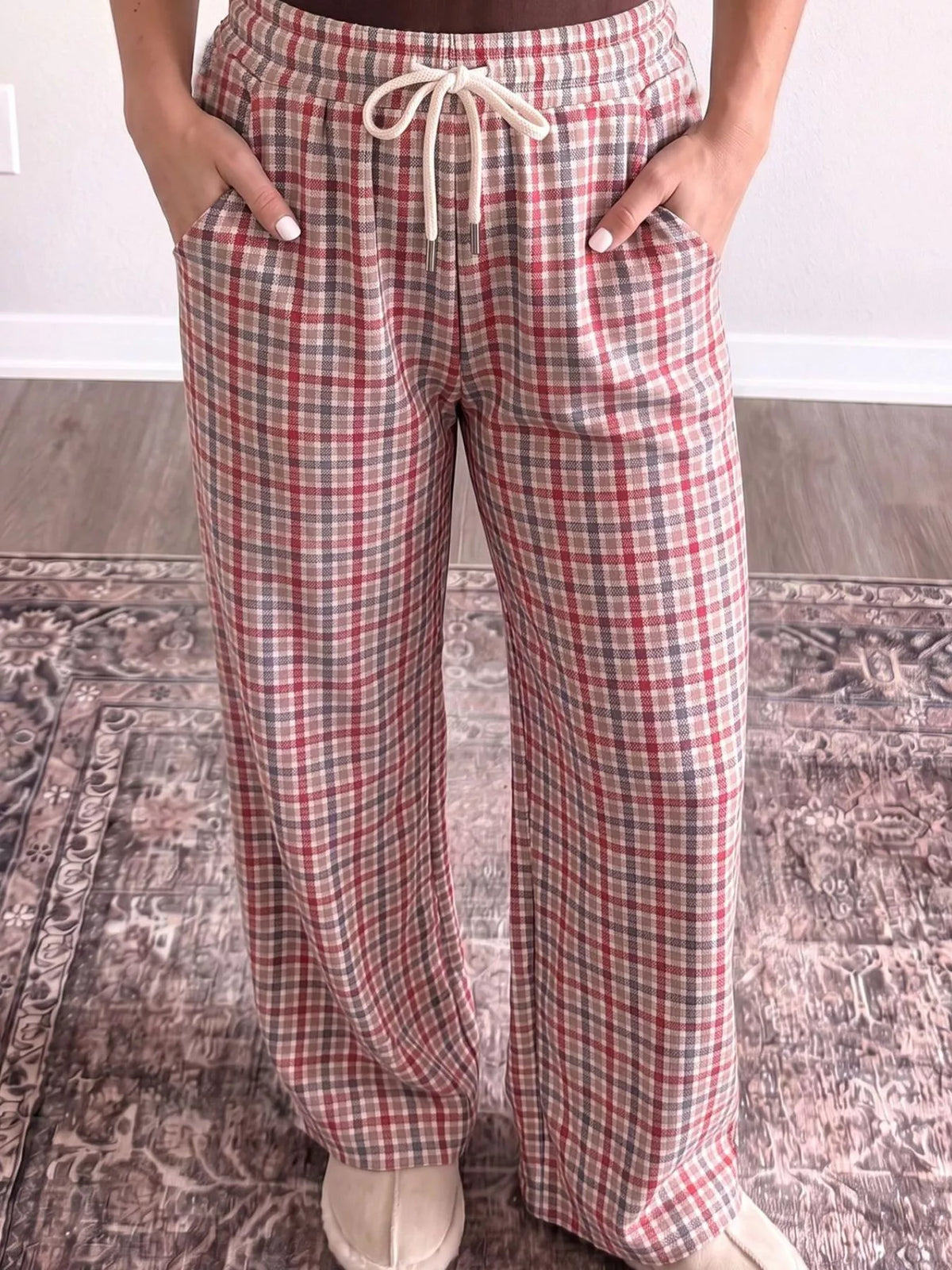 pants, front view on model