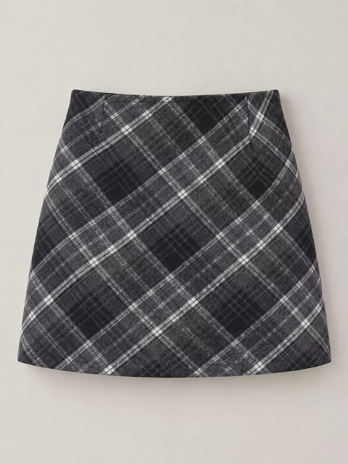 Gray vintage plaid a-line mini skirt