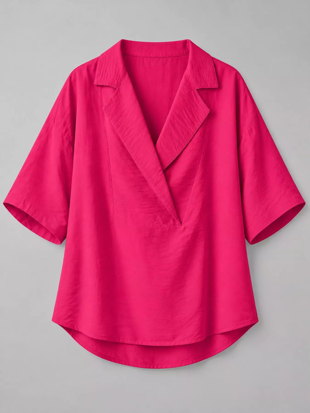 Half-sleeve blouse, pink hanging front