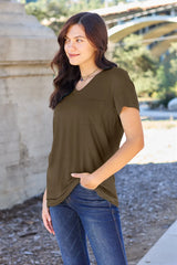Trendsi Basic Bae Full Size V-Neck Short Sleeve T-Shirt -