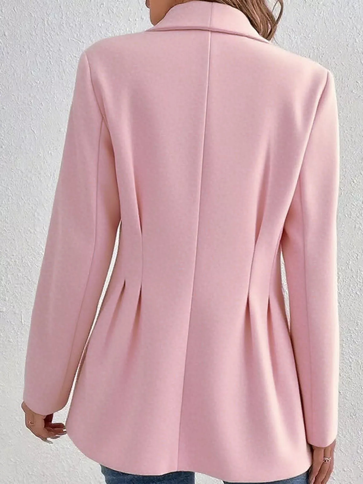 Single-Button Shawl Collar Blazer — back view