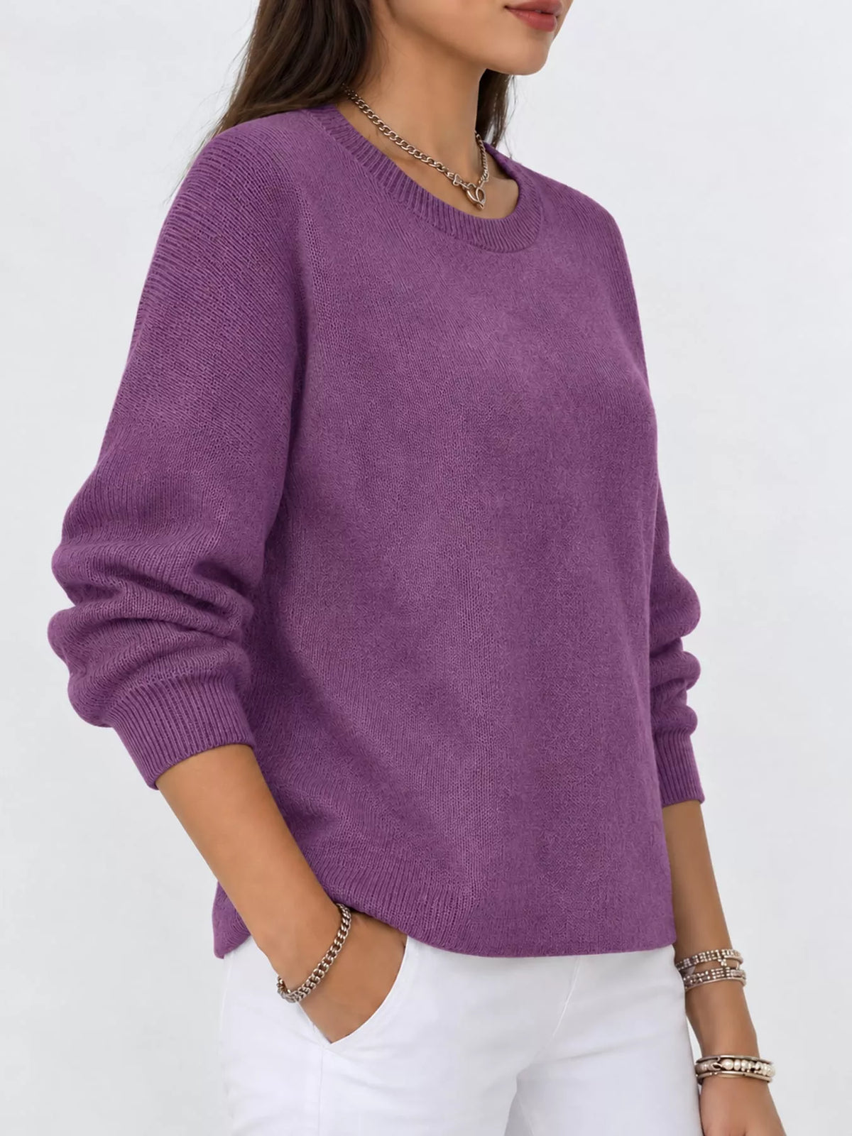 Purple crew neck sweater