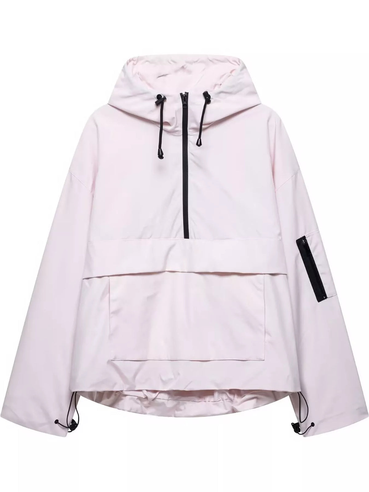 Half-Zip Hooded Anorak Jacket — garment front