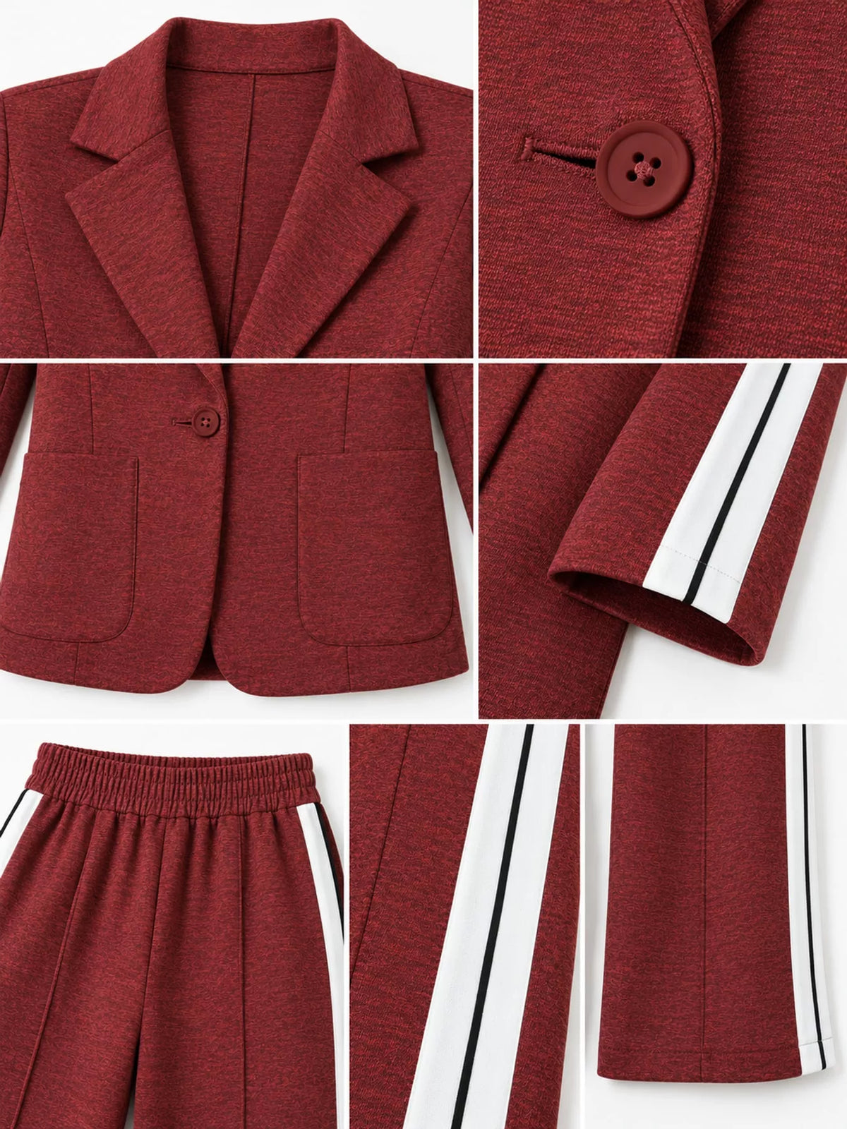 Set with Side Stripe Detail — garment construction details
