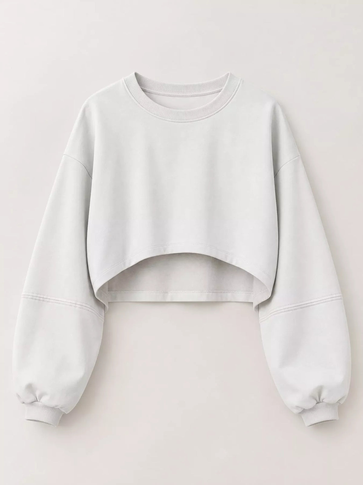 Cropped Sweatshirt in white, front view