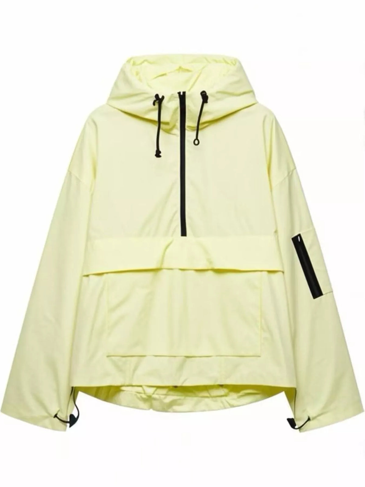 Half-Zip Hooded Anorak Jacket — garment front