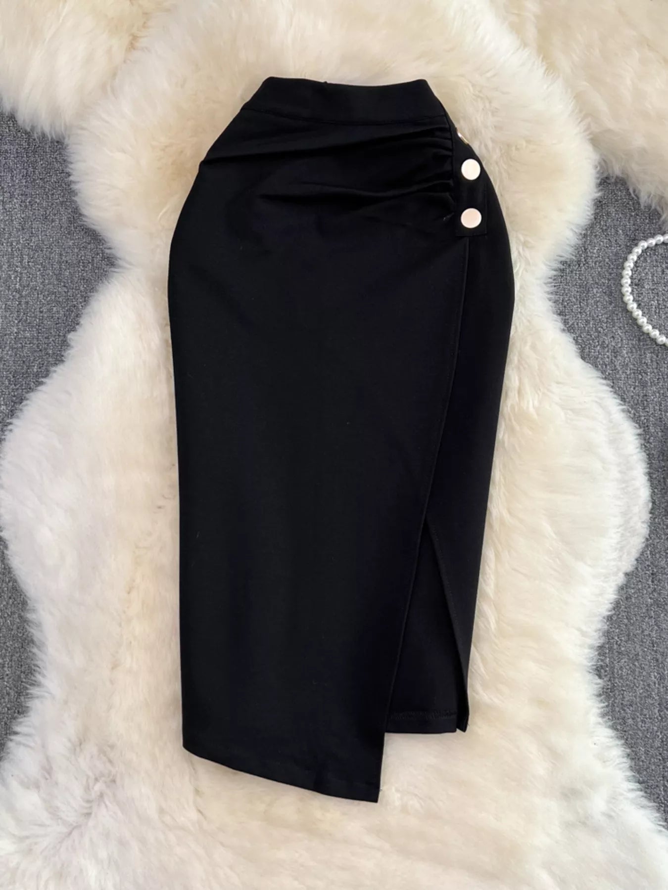 Trendsi Ruched Slit Skirt -