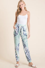 Trendsi BiBi Tie Dye French Terry Casual Sweat Pants -