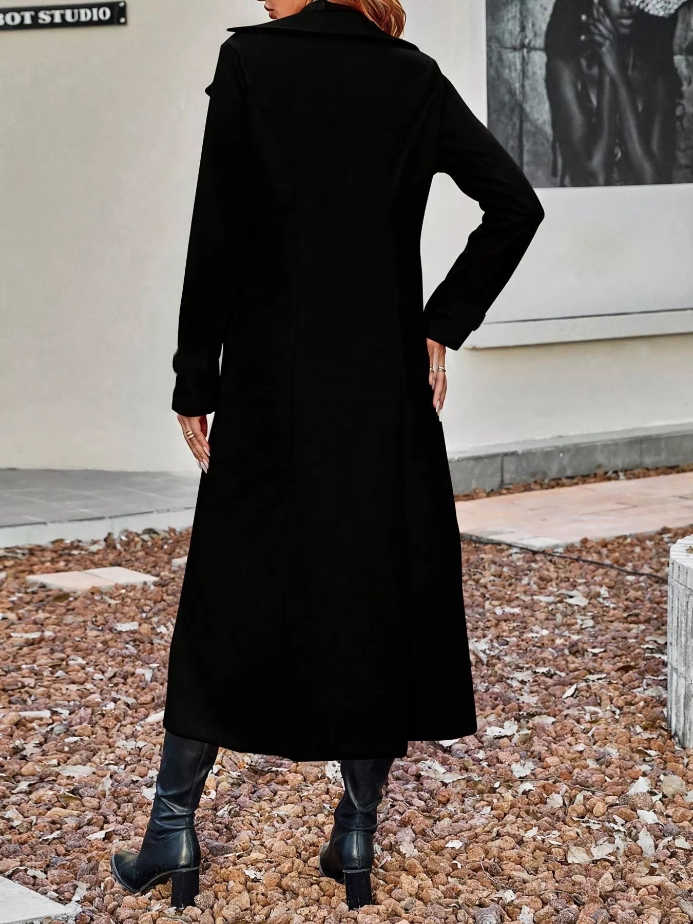 Trendsi Double-Breasted Longline Coat -