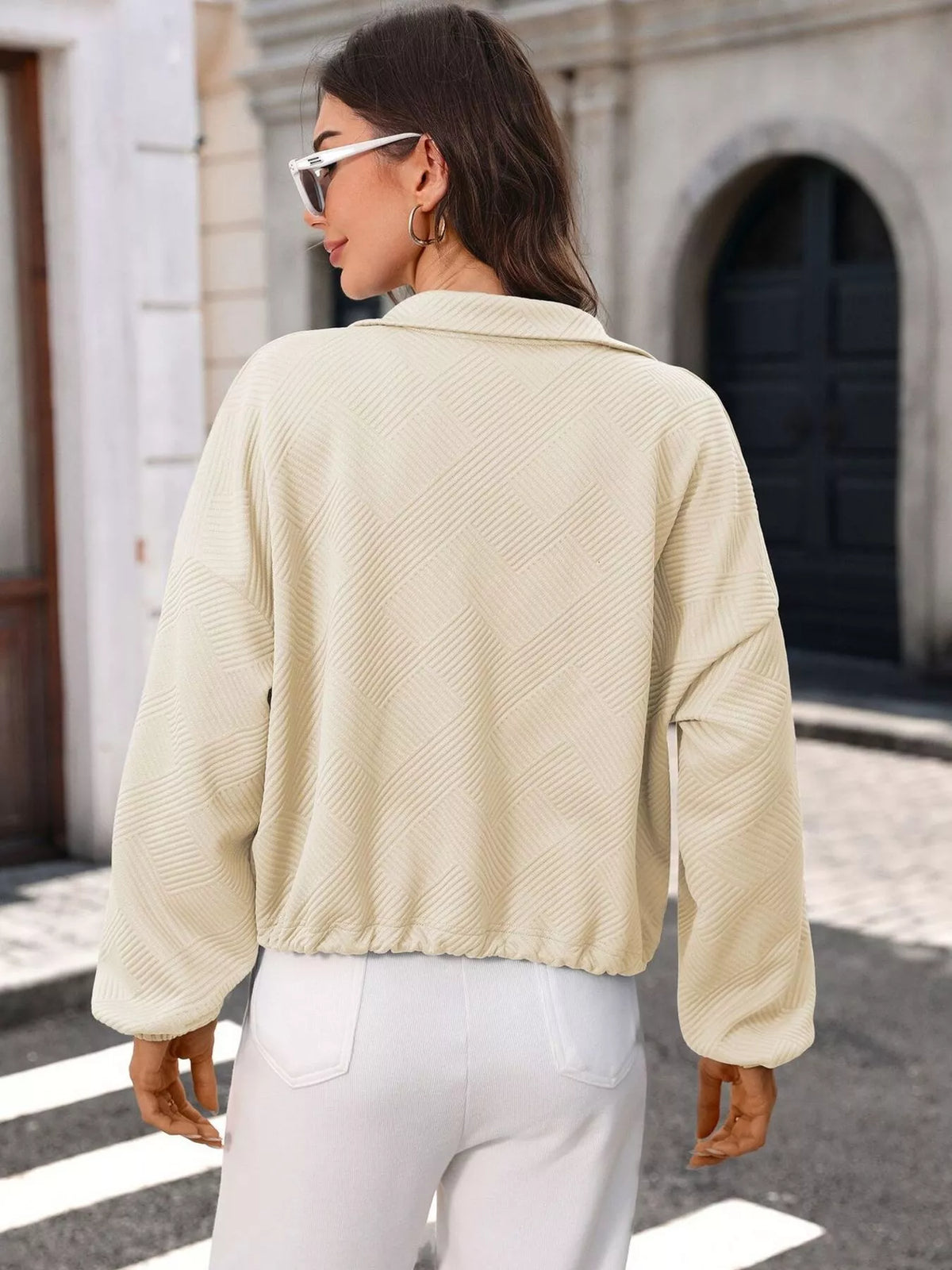 Trendsi Textured Zip-Up Casual Jacket -