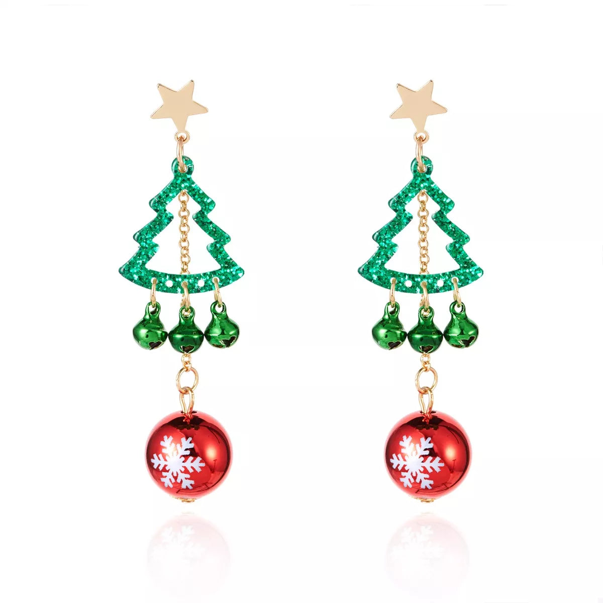 Trendsi Christmas Tree Ball Drop Earrings -