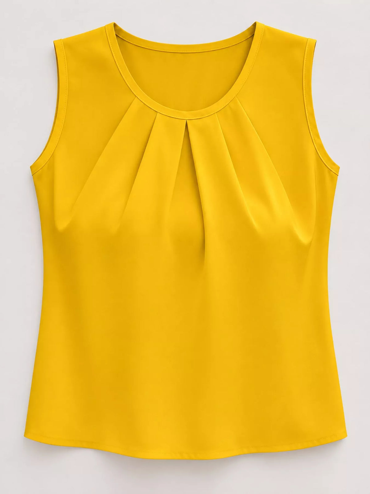 Sleeveless Pleated Blouse — garment front