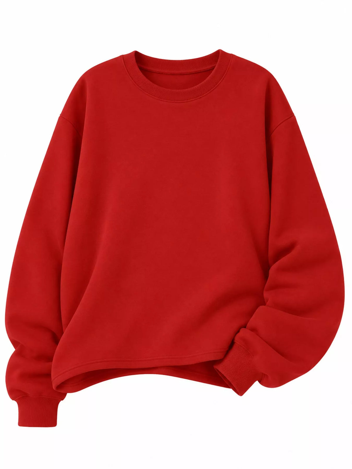 Pullover sweatshirt, red flat front
