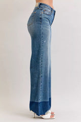 Trendsi Judy Blue Raw Hem High Waist Column Straight Jeans -