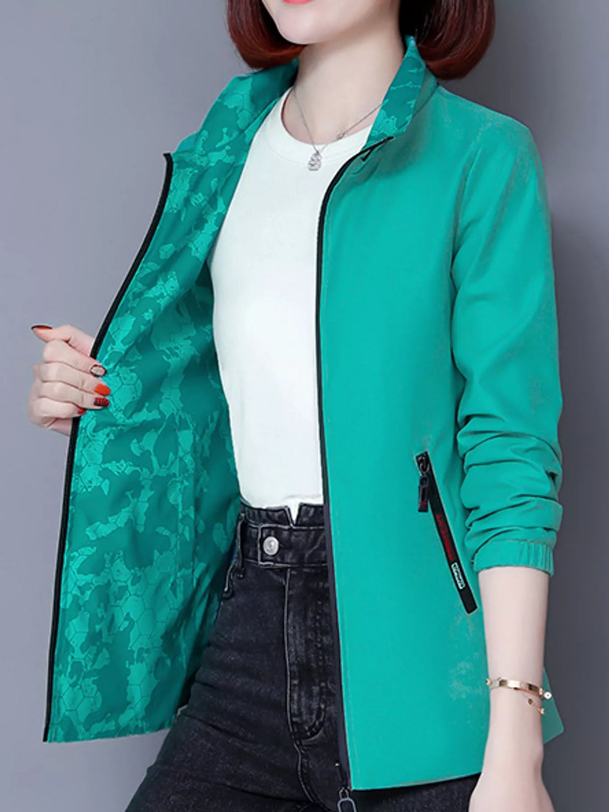 Zip-Up Hooded Jacket — front view