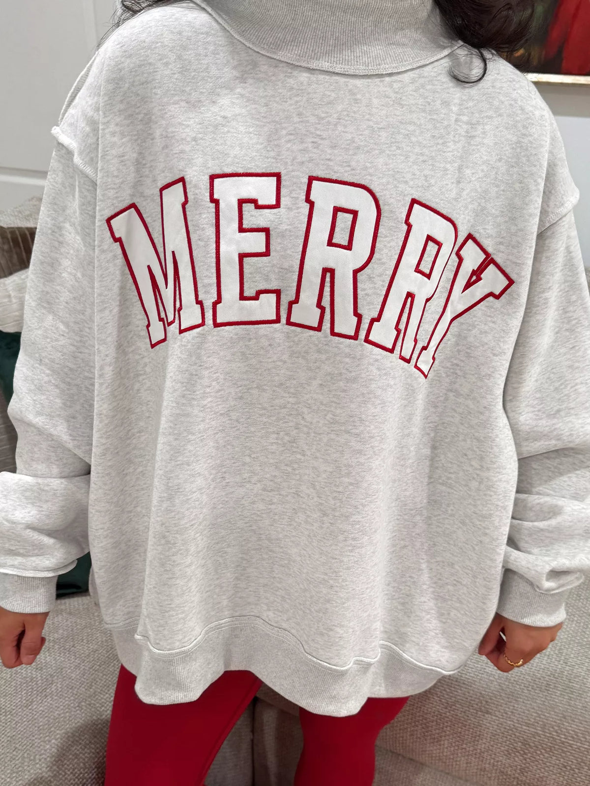 MERRY tunic sweatshirt, gray MERRY tunic front