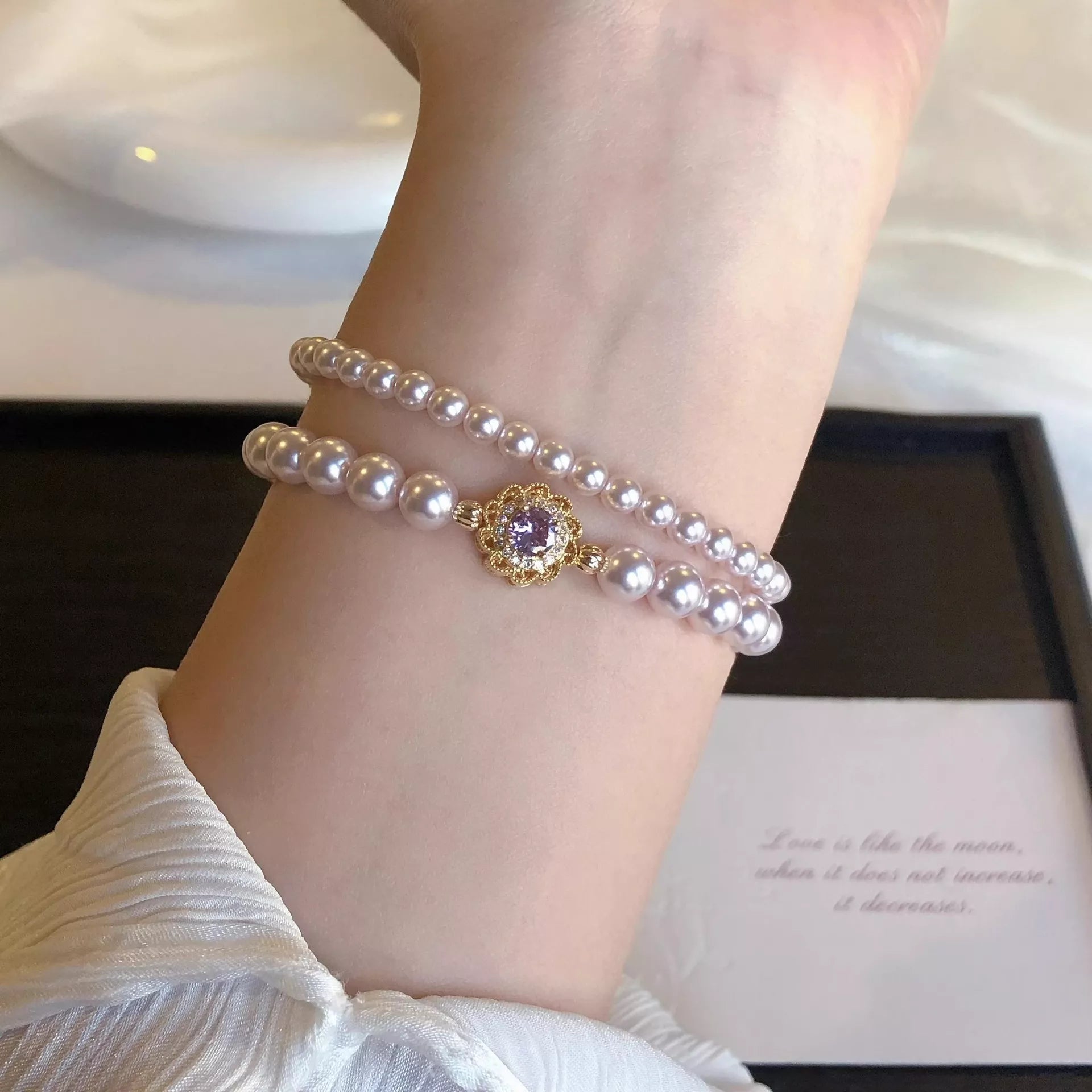 Trendsi 18K Gold-Plated Pearl Bracelet -