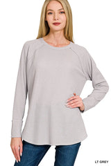 Trendsi Zenana Baby Waffle Long Sleeve Top -
