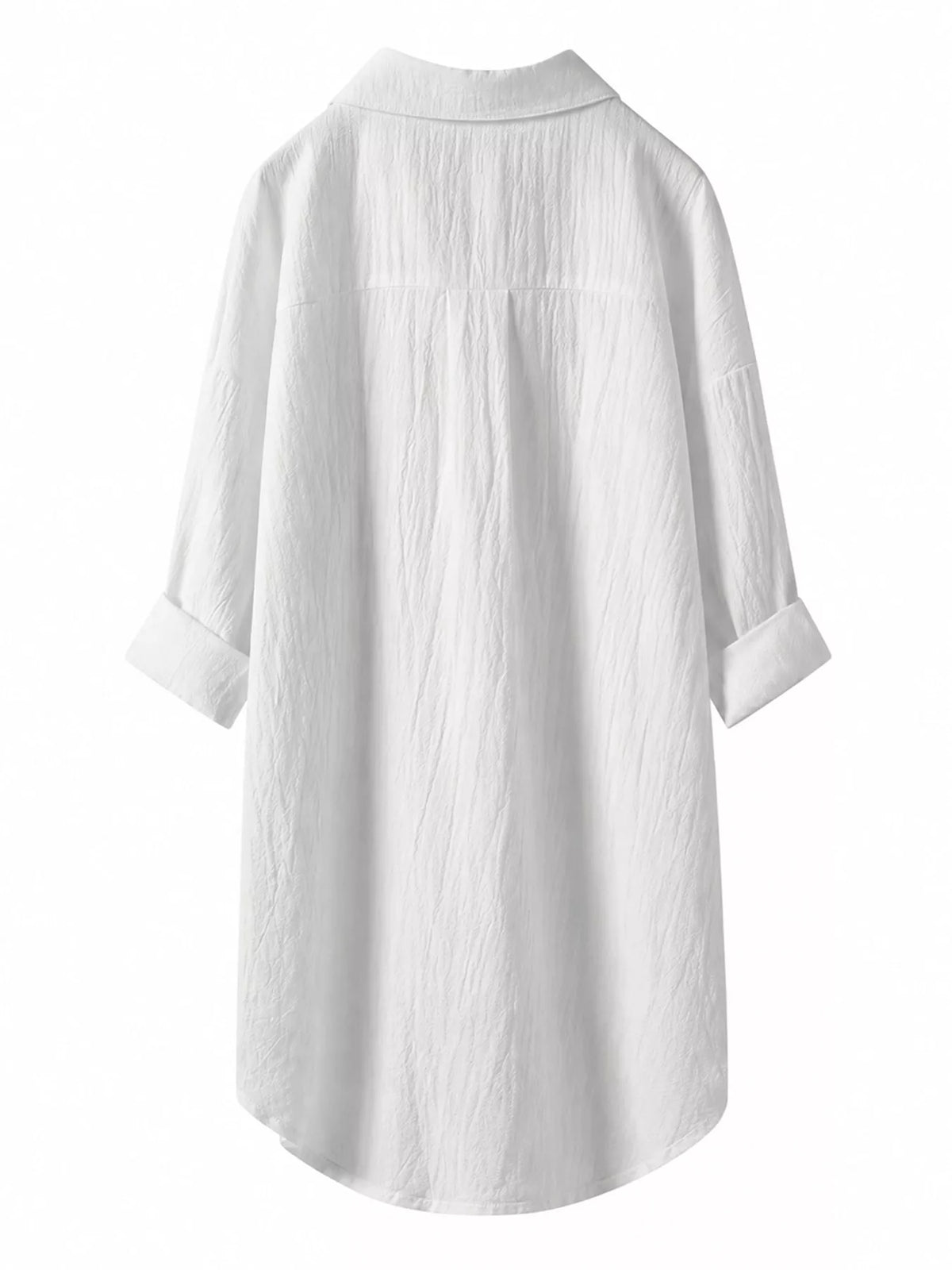 Cotton chest-pocket shirt, white back