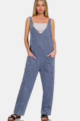 Trendsi Zenana Pocketed Wide Strap Jumpsuit -