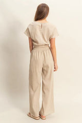 Trendsi HYFVE Round Neck Short Sleeve Top and Pants Set -