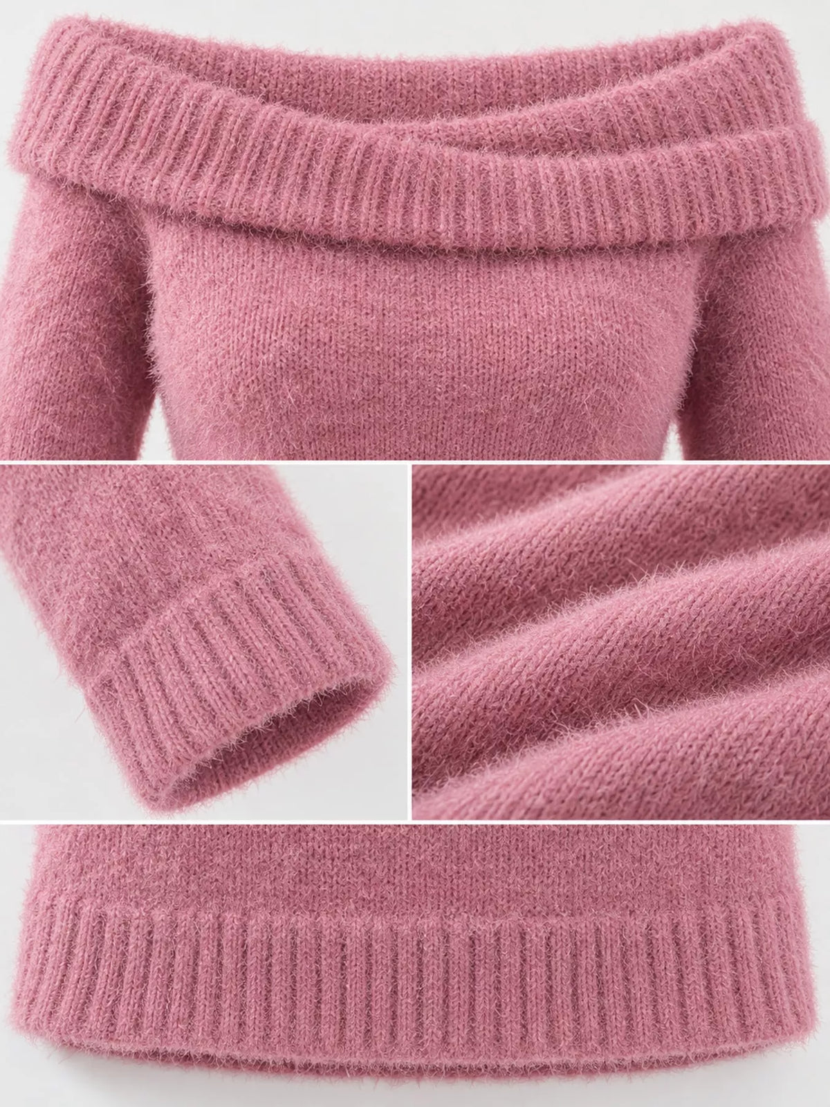 Off-shoulder long sleeve mini dress, construction and design details