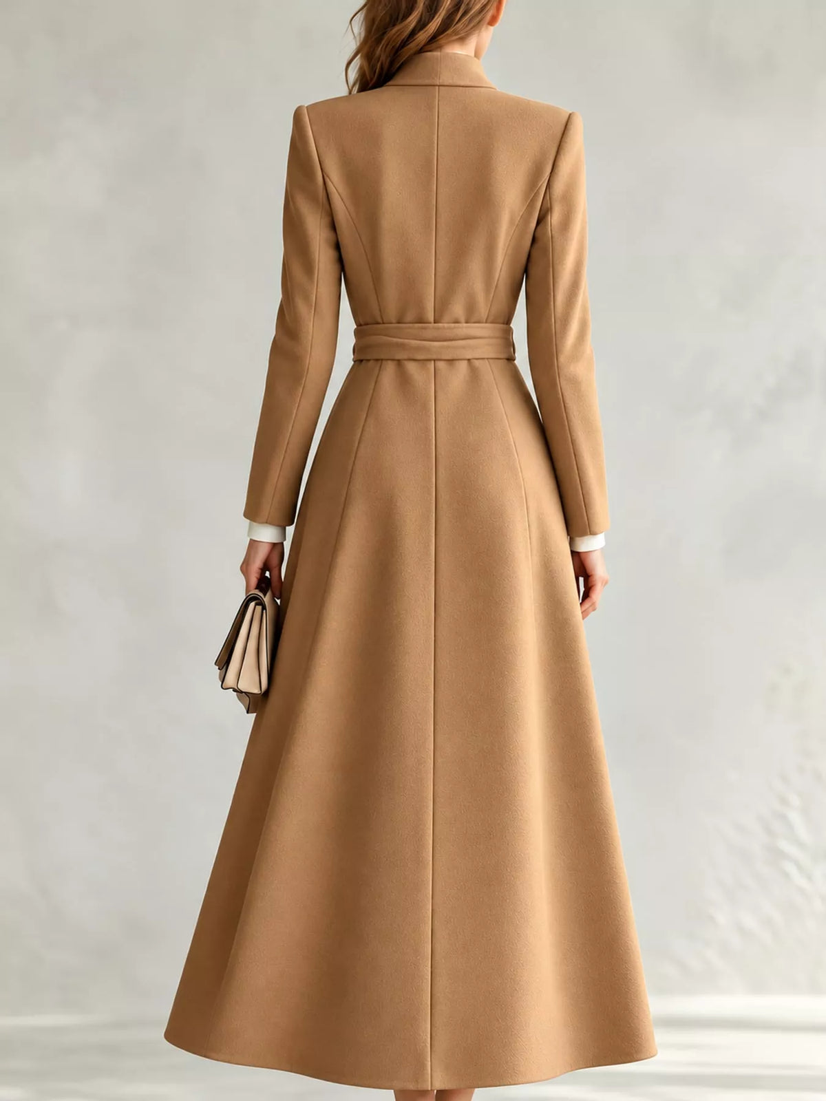 Longline Belted Trench Coat — back view