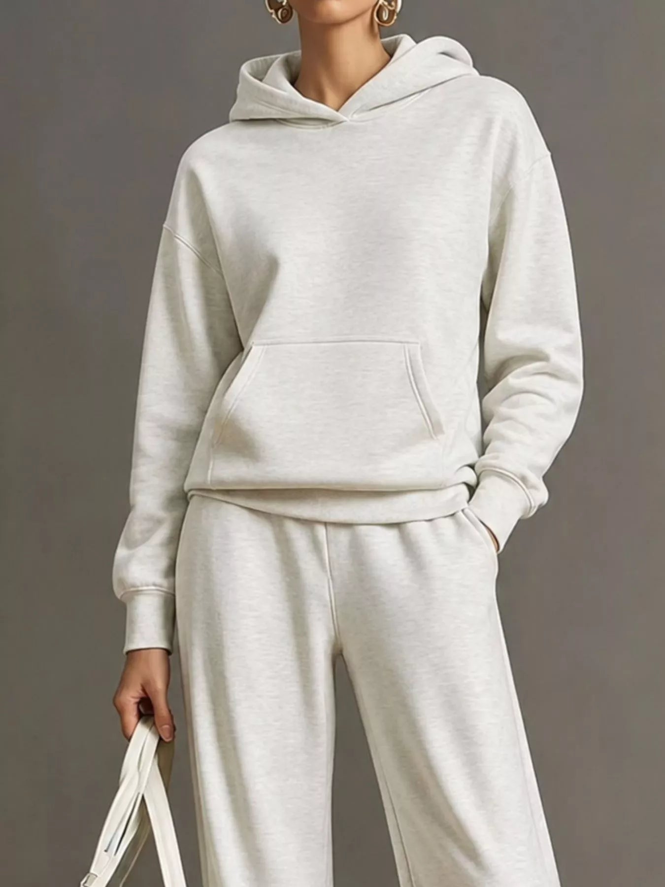 Trendsi Kangaroo Pocket Hoodie and Pants Set -