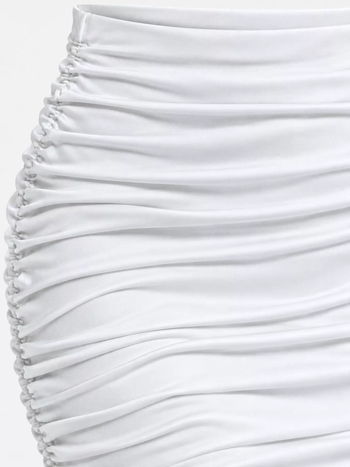 Ruched Bodycon Mini Skirt — garment construction details