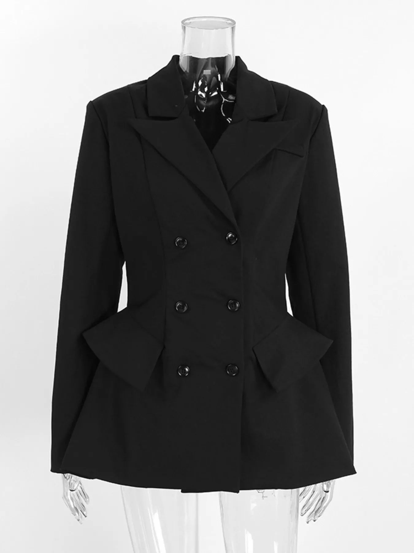 Trendsi Double-Breasted Blazer with Flap Pockets -