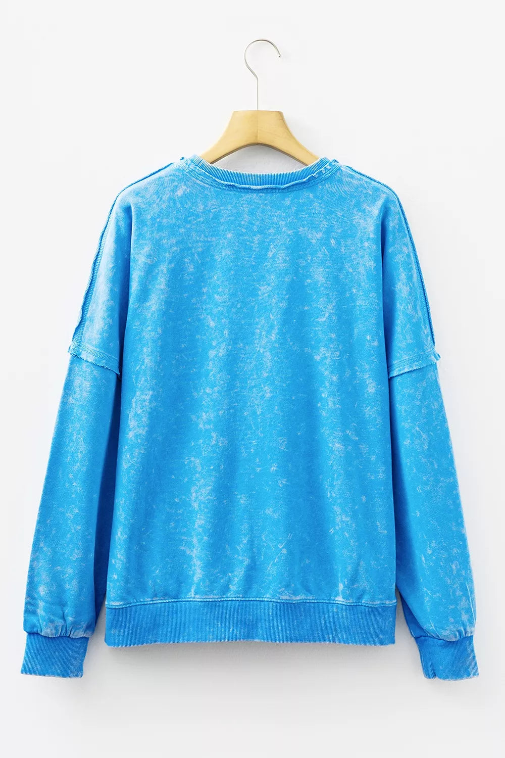 Trendsi Mineral Wash Oversized Sweatshirt with Chest Pocket -