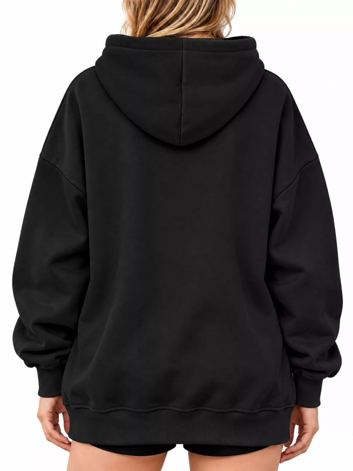Long-sleeve hoodie, back view