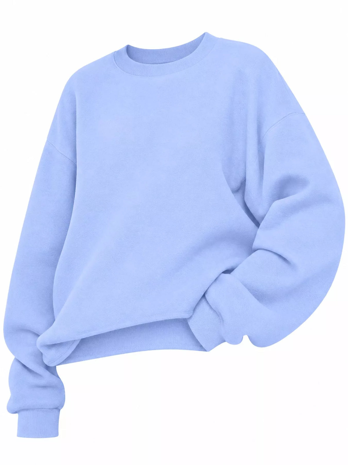 Pullover sweatshirt, light blue flat front