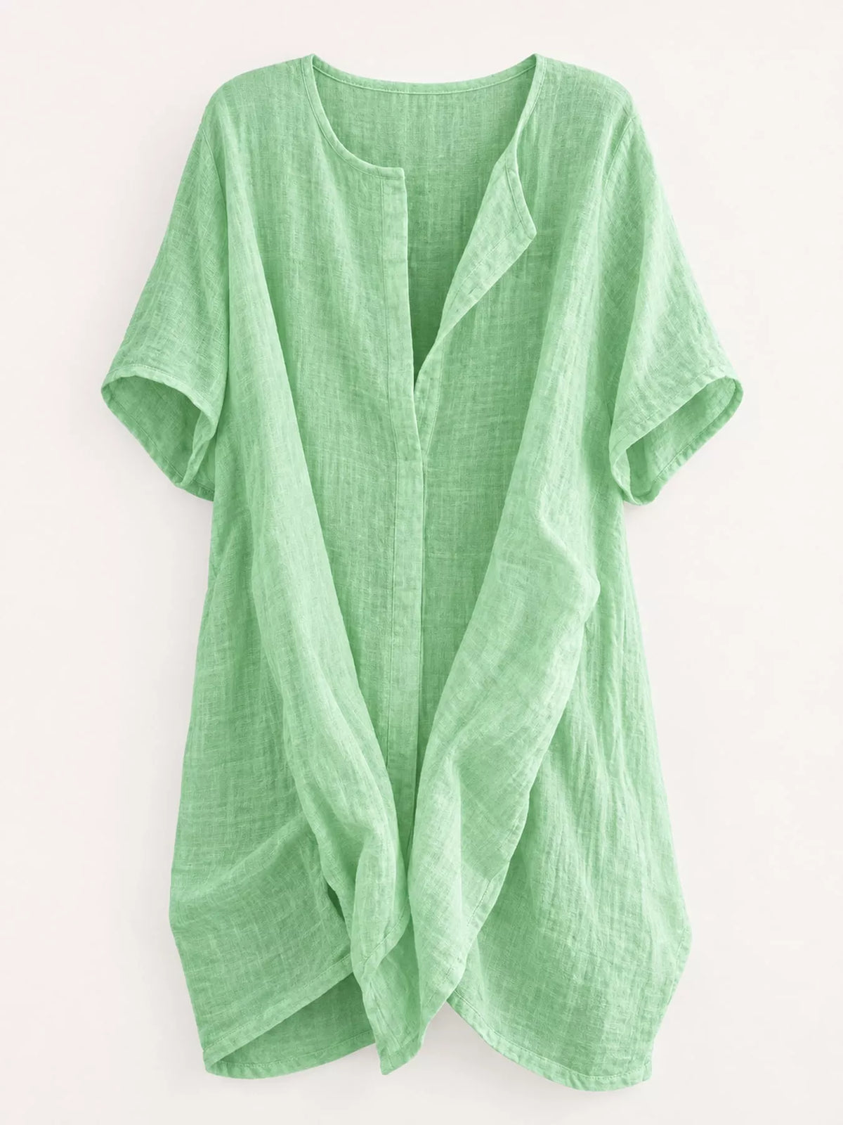 Linen-blend shirt, green hanging front