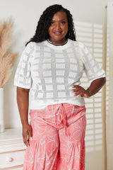 Trendsi Mandy Ribbed Trim Round Neck Knit Top -