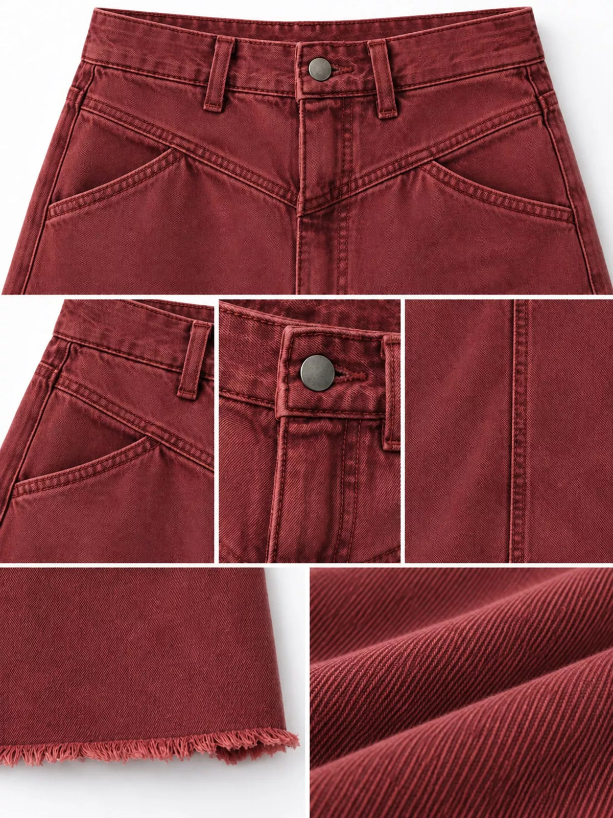 Raw Hem Maxi Denim Skirt — garment construction details